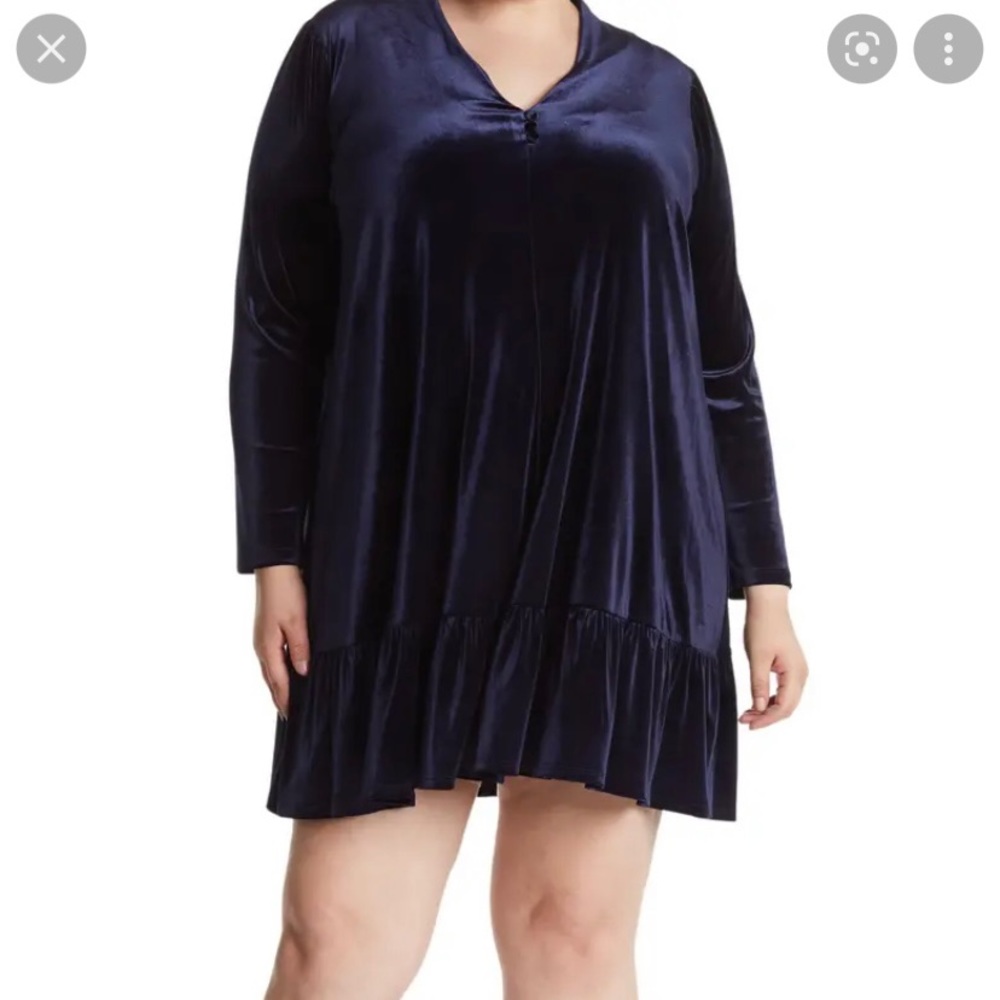 Blue velvet dress